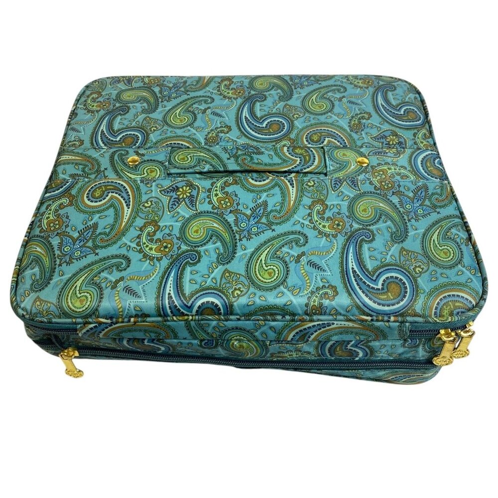 Jm York Paisley Print Travel Jewelry Organizer Bag With Multiple Pockets